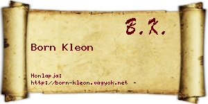Born Kleon névjegykártya